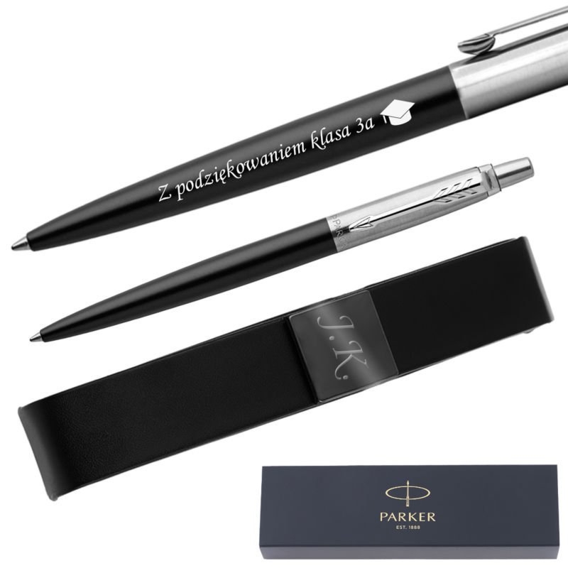 Zestaw Parker Jotter CT Bond Street czarny matowy z grawerem