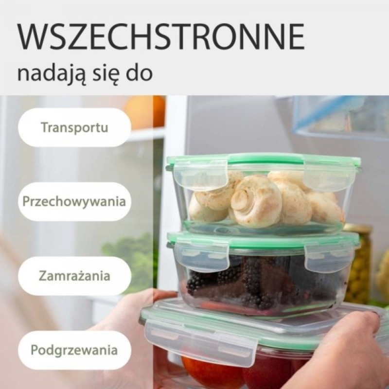 Szklane pojemniki do przechowywania żywności 7x Classbach C-FHD 4010 G Oficjalny sklep Classbach