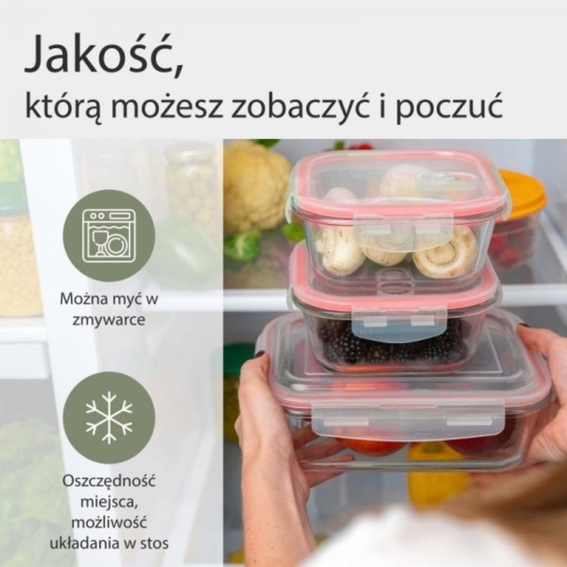 Szklane pojemniki do przechowywania żywności 9x Classbach C-FHD 4011 G Oficjalny sklep Classbach