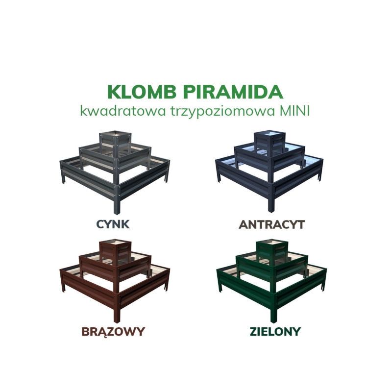 Klomb Piramida kwadratowa trzypoziomowa MINI