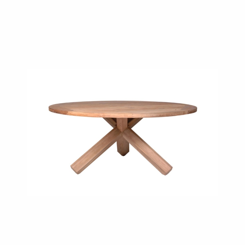 Stół ogrodowy BORDEAUX okragły  Ø135 Vimine naturalny drewno teak
