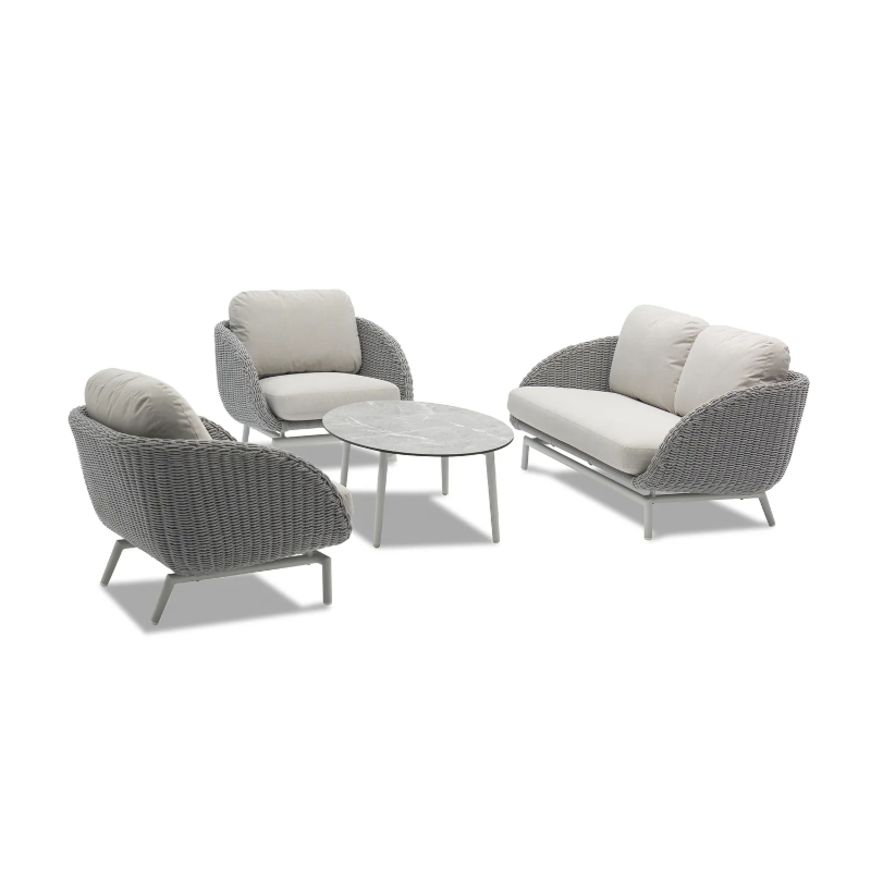 Zestaw mebli ogrodowych, wypoczynkowy SCOOP III  Couture Jardin szary aluminium