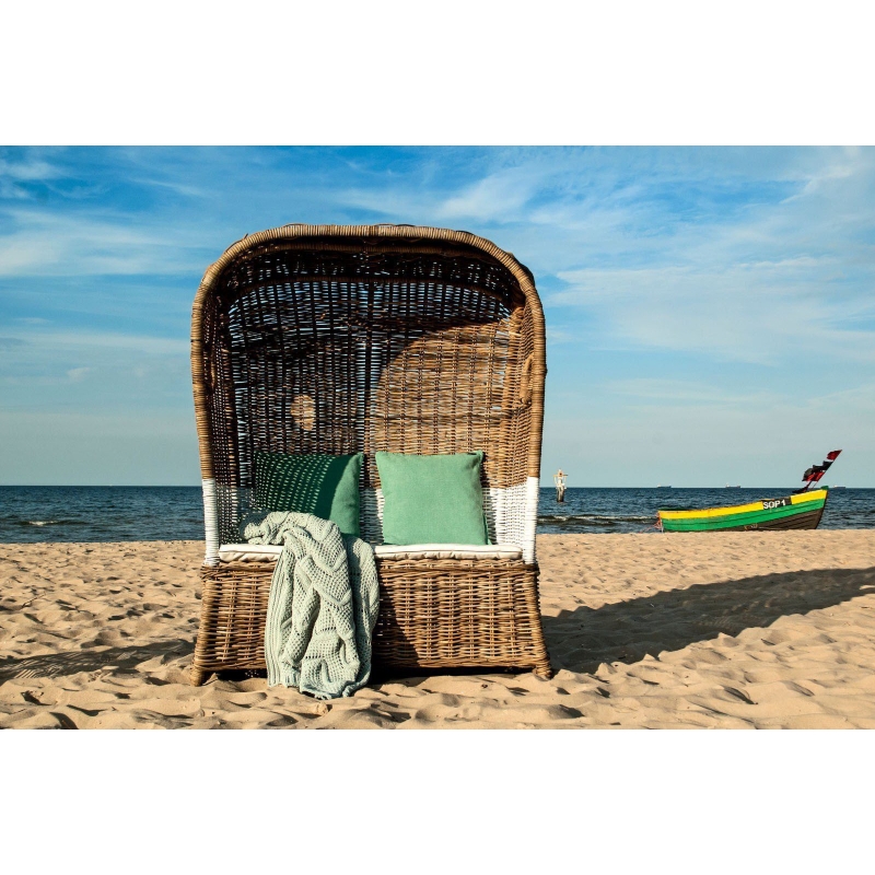 Kosz rattanowy plażowy ST-TROPEZ  2 osobowy Vimine naturalne rattanowy