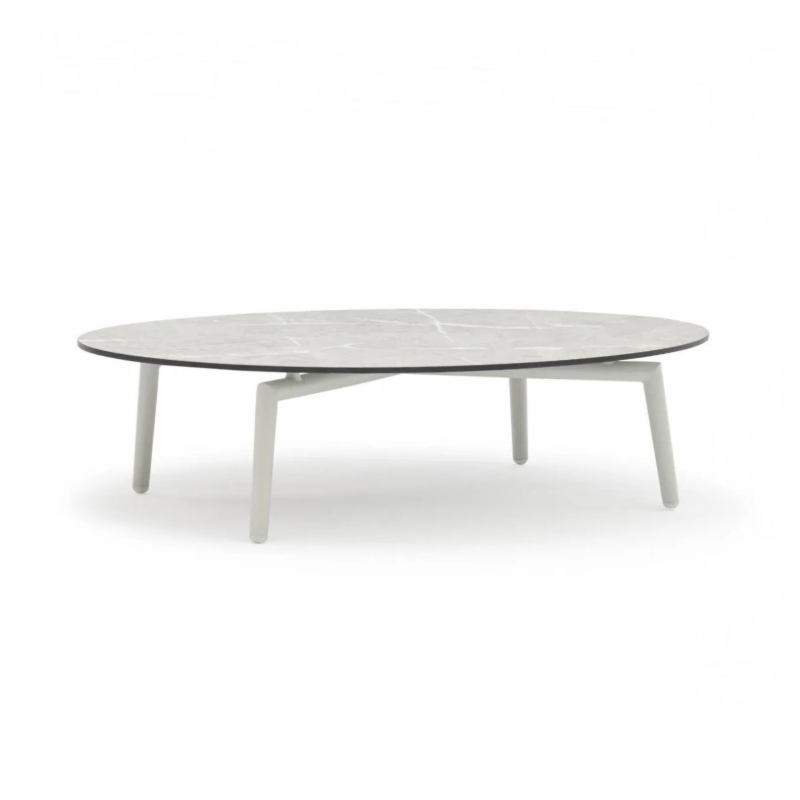 Stolik kawowy ogrodowy SCOOP owalny  114x76 Couture Jardin szary aluminium