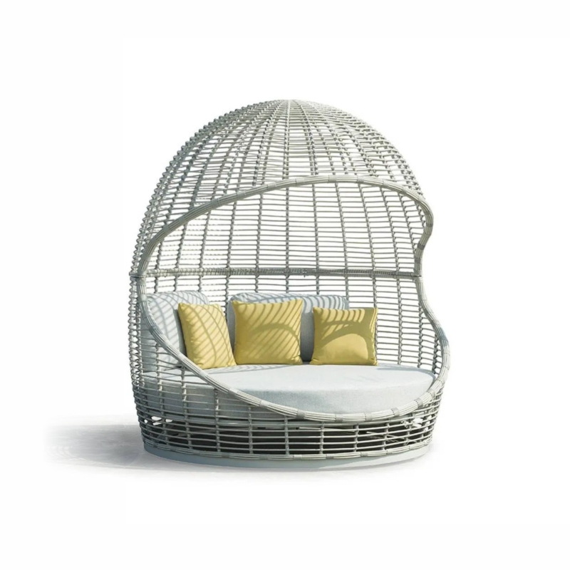 Łóżko ogrodowe, sofa na balkon KOKOON   Couture Jardin szare aluminium
