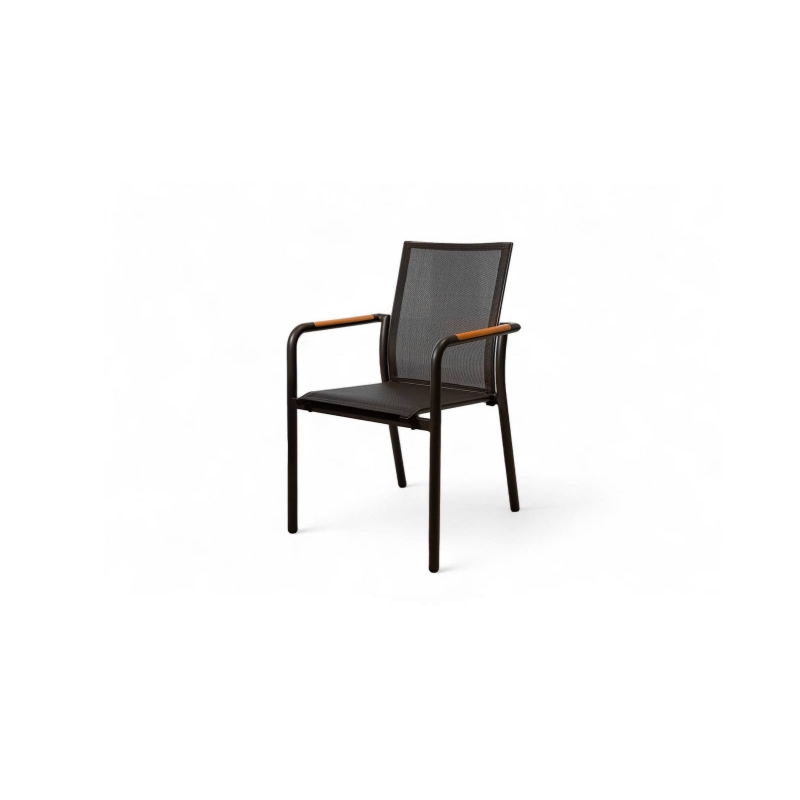 Krzesło ogrodowe SOLLER  65x55x88 ZUMM teak antracytowe aluminium