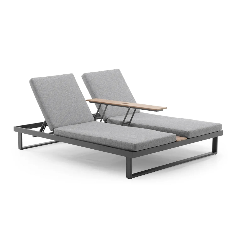 Leżak ogrodowy podwójny MALLORCA II  200x152 ZUMM antracytowy aluminium