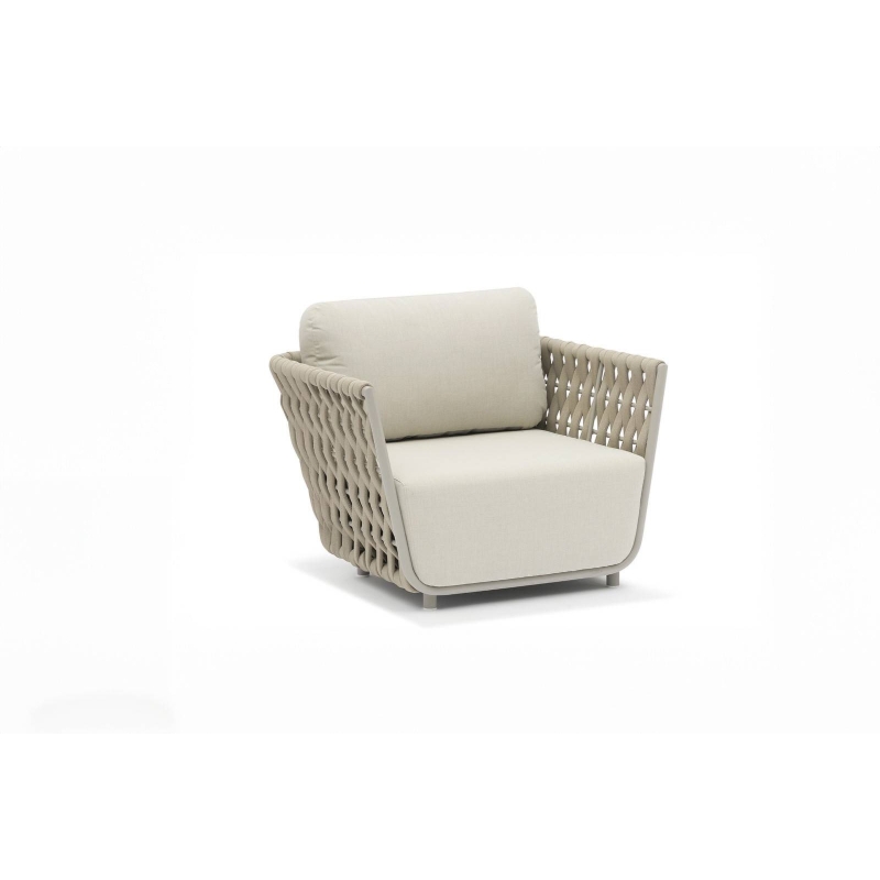 Duży fotel ogrodowy premium HUG 95x85x83 Couture Jardin szarobeżowy aluminium