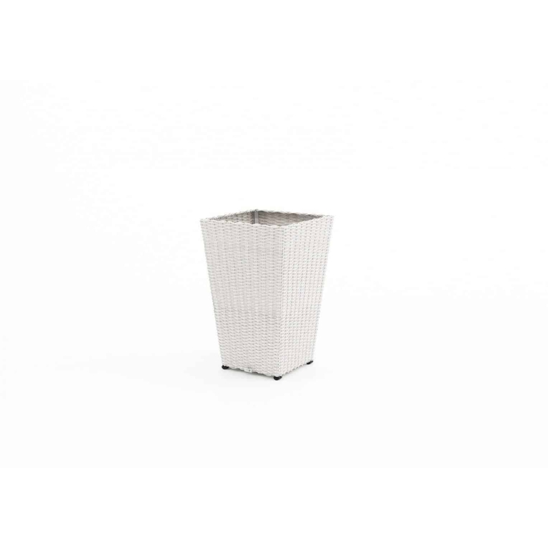 Donica ogrodowa, na balkon SCALEO  60x37x37 Oltre royal biała technorattan