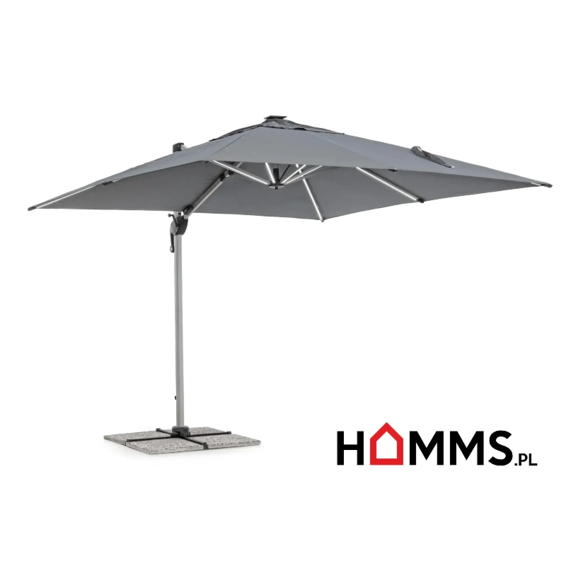 Bolzano Ibis Parasol ogrodowy led 300x300 antracytowy aluminium