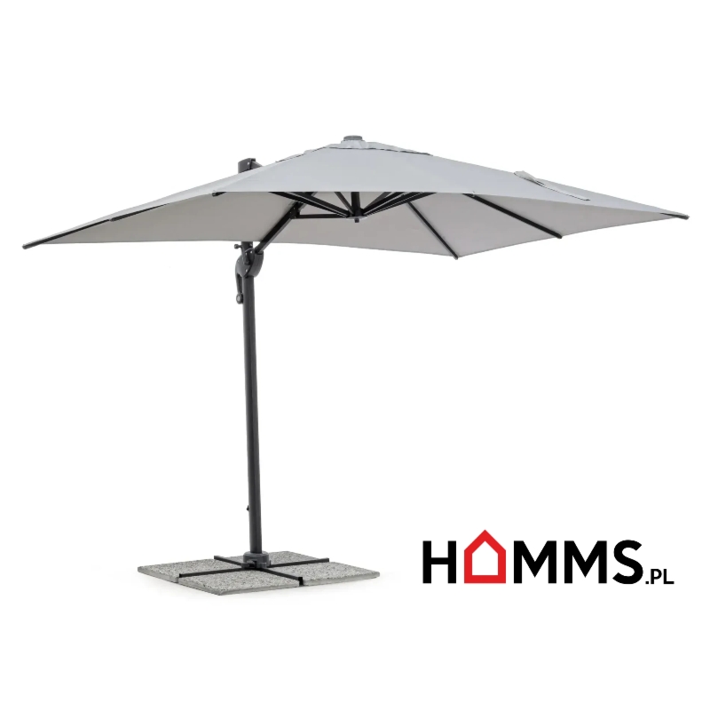 Bolzano Ibis Parasol ogrodowy 200x300 szary aluminium