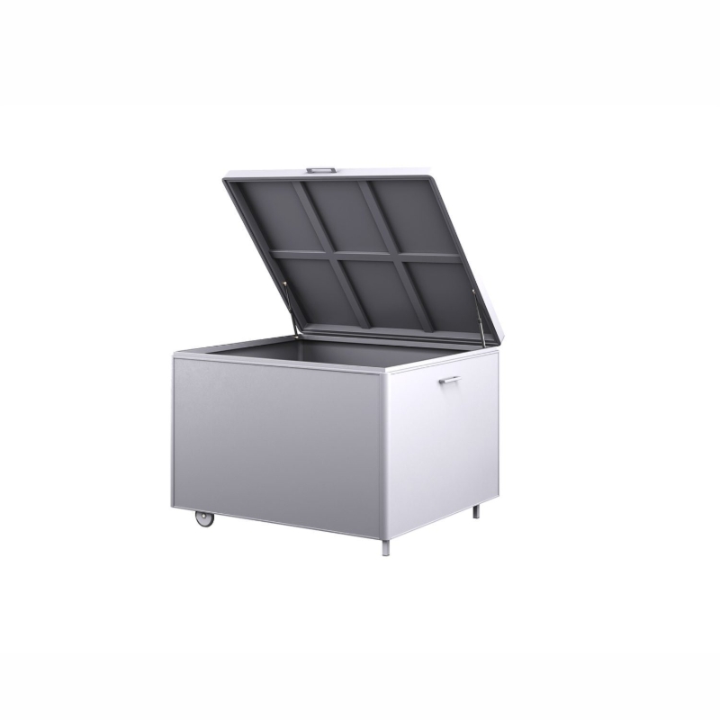 Skrzynia balkonowa, do ogrodu CONTENITORE 590L 100x82 ZUMM biała aluminium