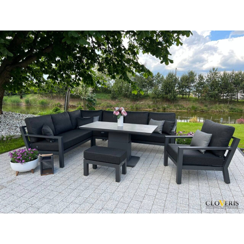 Zestaw wypoczynkowy Timber lounge Lava Basalt