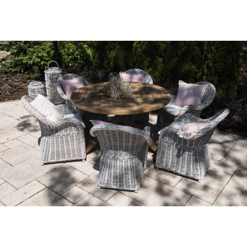 Meble z drewna teakowego i rattanu do ogrodu zimowego BORDEAUX VI  Vimine naturalne drewno teak - rattan