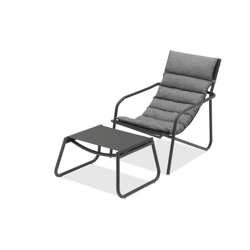 Leżak ogrodowy z podnóżkiem COAST   ZUMM antracytowy aluminium