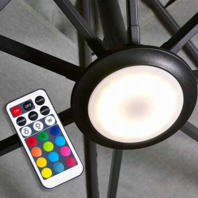 Oświetlenie LED do parasoli ogrodowych    PLATINUM czarny
