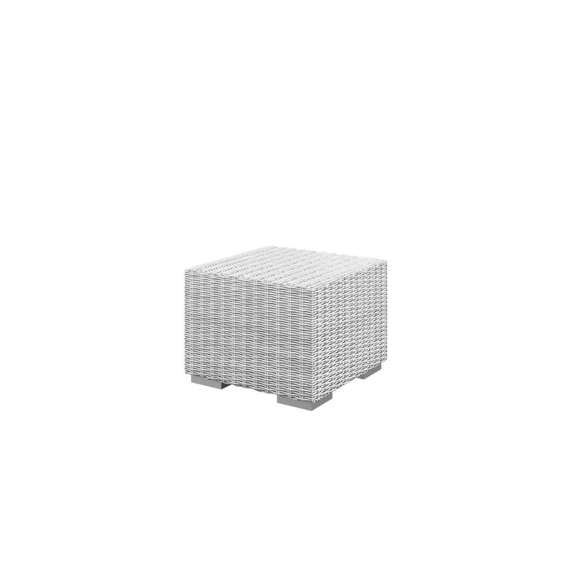 Puf ogrodowy MILANO  50x50x40 Oltre royal białe technorattan