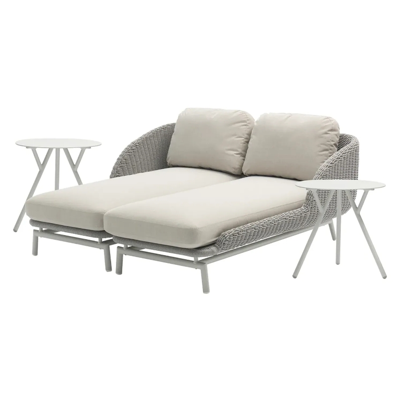 Zestaw mebli tarasowych dwuosobowy SCOOP II  Couture Jardin szary aluminium