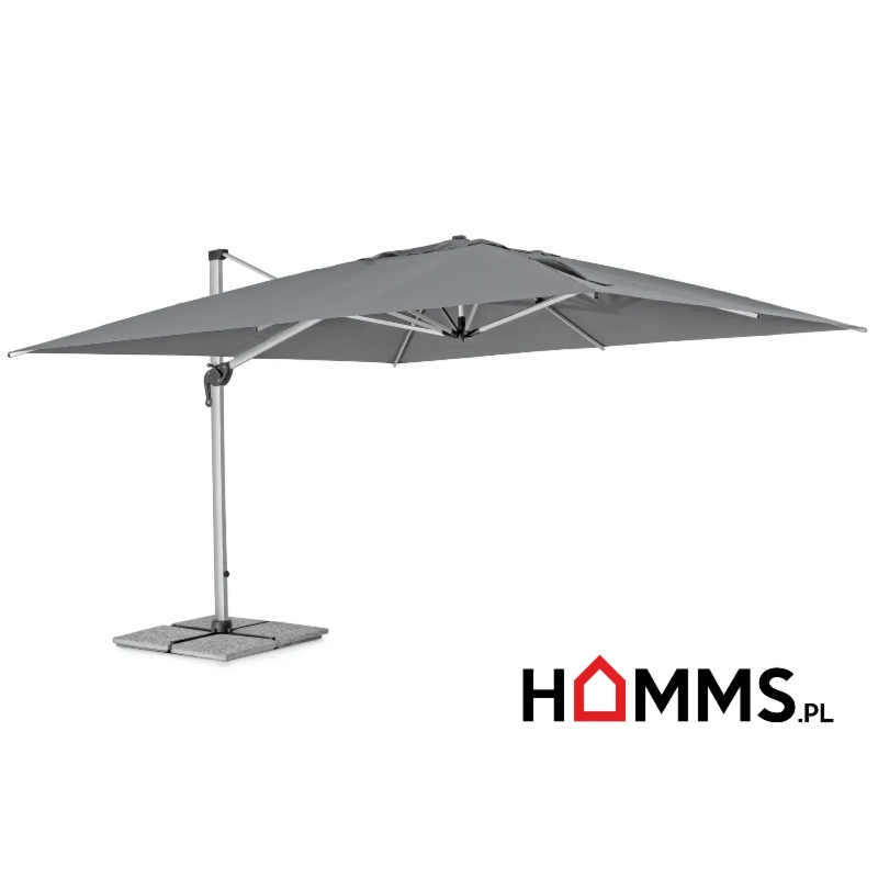 Bolzano Ibis Duży kwadratowy parasol do restauracji 400x400 szary aluminium