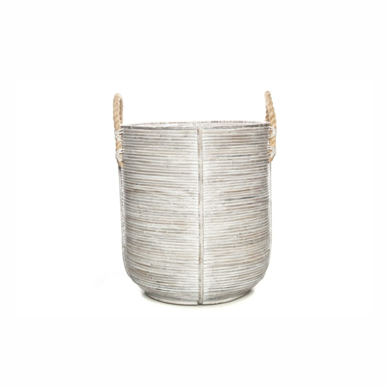 Kosz rattanowy osłona donicy AMIENS  45x45x50 Vimine biały