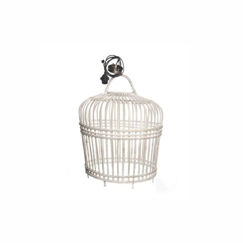 Lampa bambusowa tarasowa TOULOUSE Ø54x54 Vimine biała