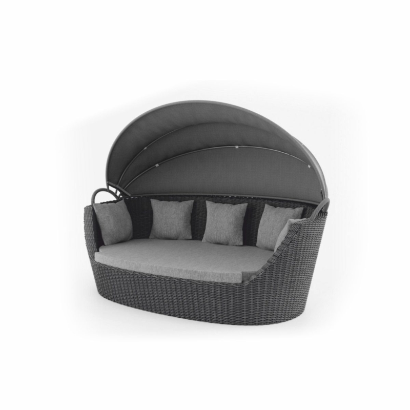 Sofa ogrodowa z baldachimem PORTOFINO  210x140 Oltre royal szara technorattan