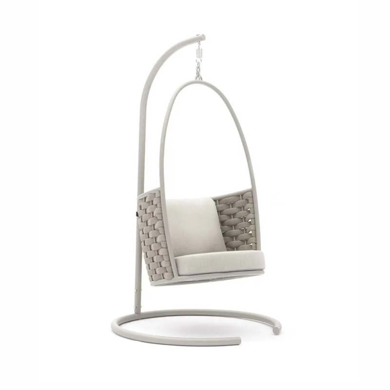 Fotel wiszący - huśtawka ogrodowa LOOP  79x83x143 Couture Jardin beżowy aluminium