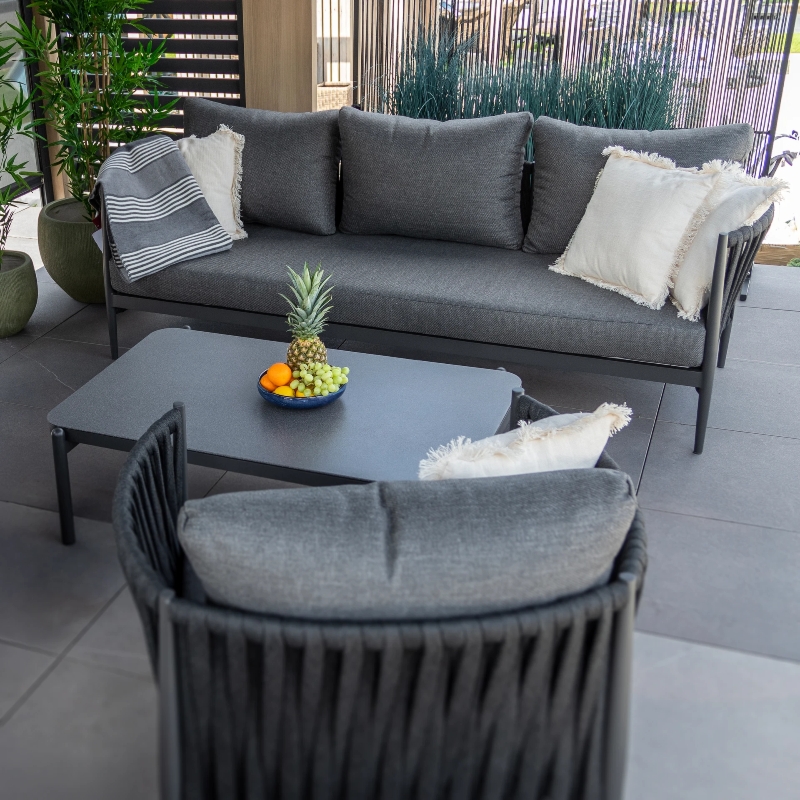Stolik kawowy Fiora aluminium antracytowy