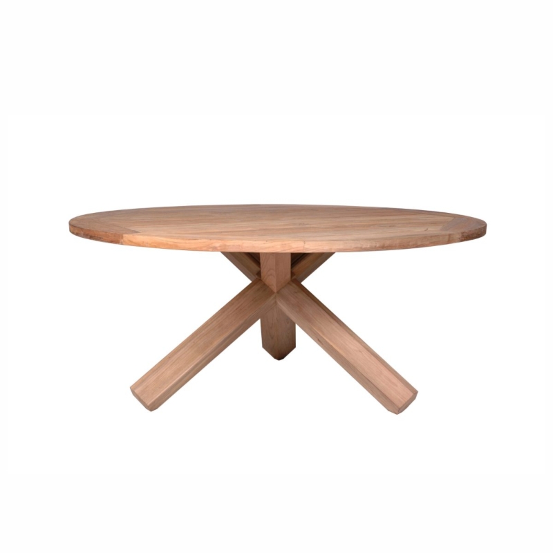 Stół ogrodowy BORDEAUX okragły  Ø170 Vimine naturalny drewno teak