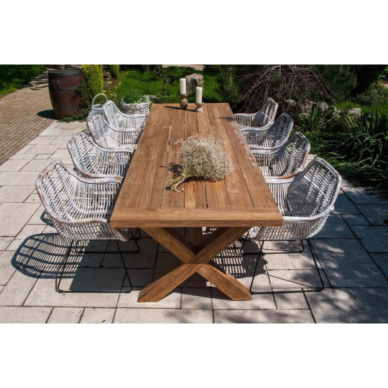 Meble ogrodowe - duży zestaw LYON III  Vimine naturalne