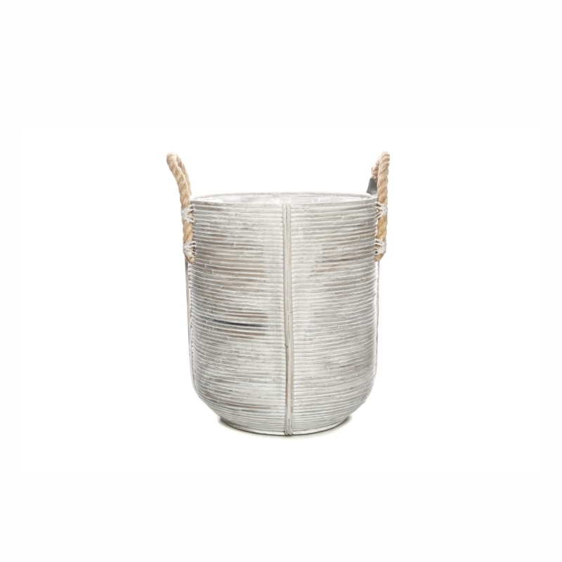 Kosz rattanowy osłona donicy AMIENS  40x40x45 Vimine biały