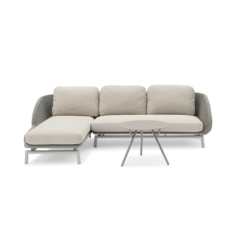 Zestaw mebli tarasowych prawostronny SCOOP IV Couture Jardin jasnoszary aluminium