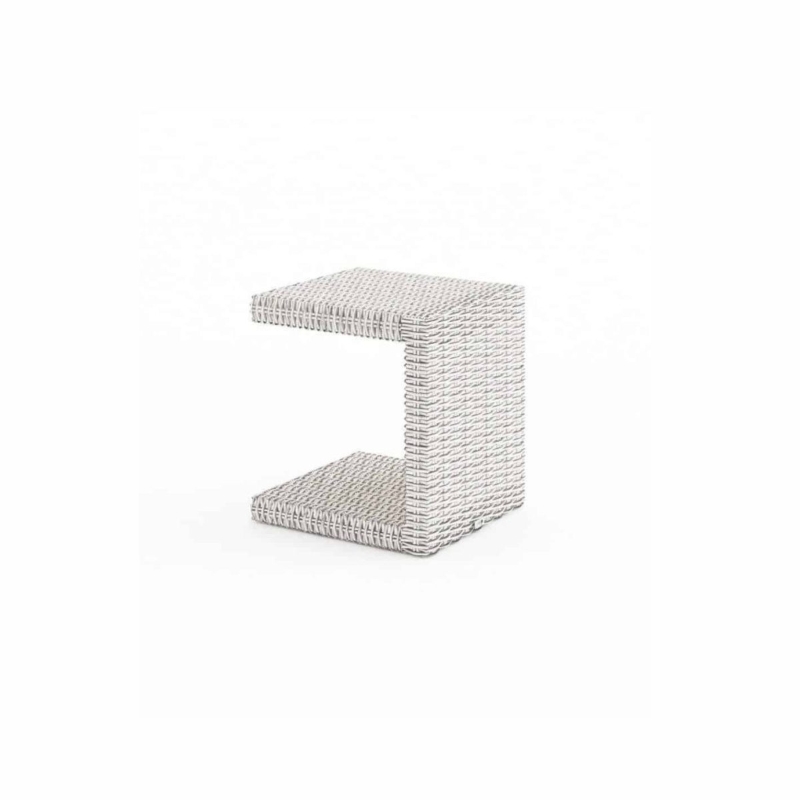 Stolik do leżaka ROMEO   40x40 Oltre royal biały technorattan