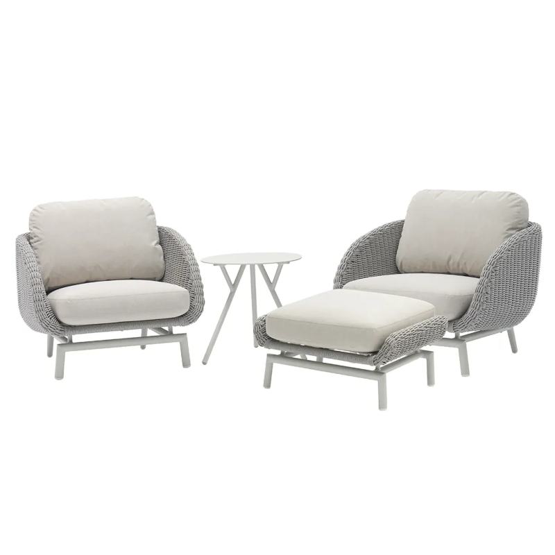 Zestaw mebli balkonowych, do ogrodu SCOOP I  Couture Jardin szary aluminium