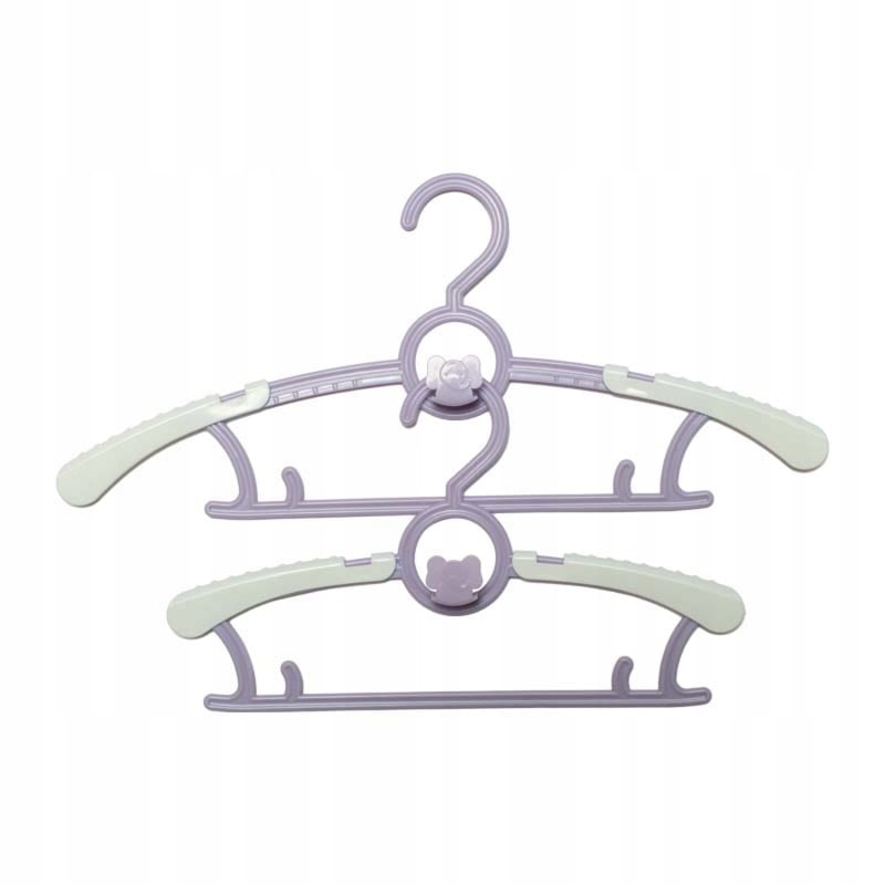 Zestaw 10 kolorowych wieszaków dla dzieci z regulowaną szerokością 26 - 37