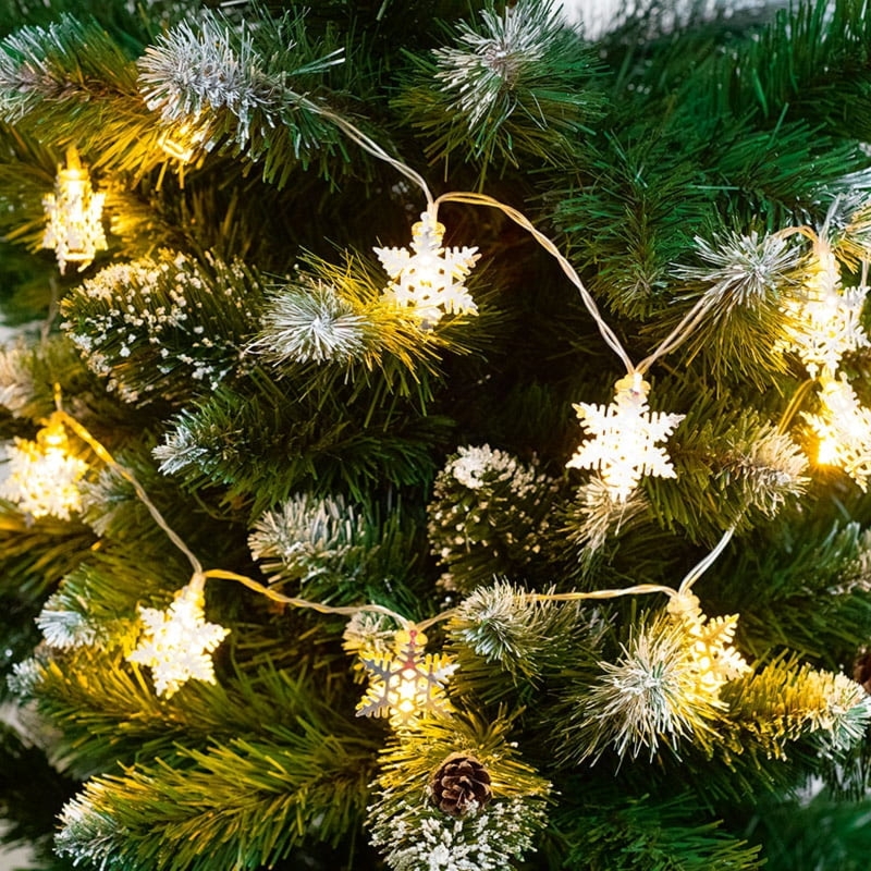 Girlanda z 10 diodami LED Śnieżynki |Zestaw na baterie, 1.2m