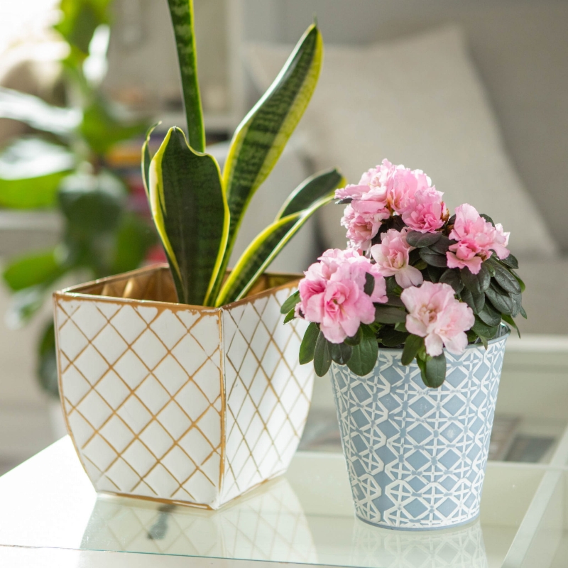 Osłonka na doniczkę zielona