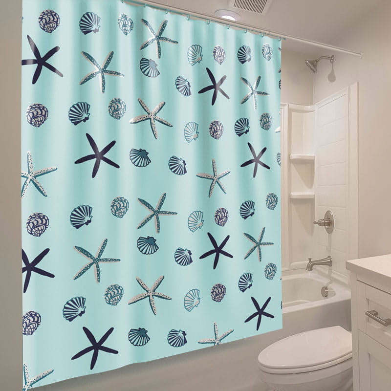 Zasłona prysznicowa „Rozgwiazdy” – morski wzór, 180 × 180 cm