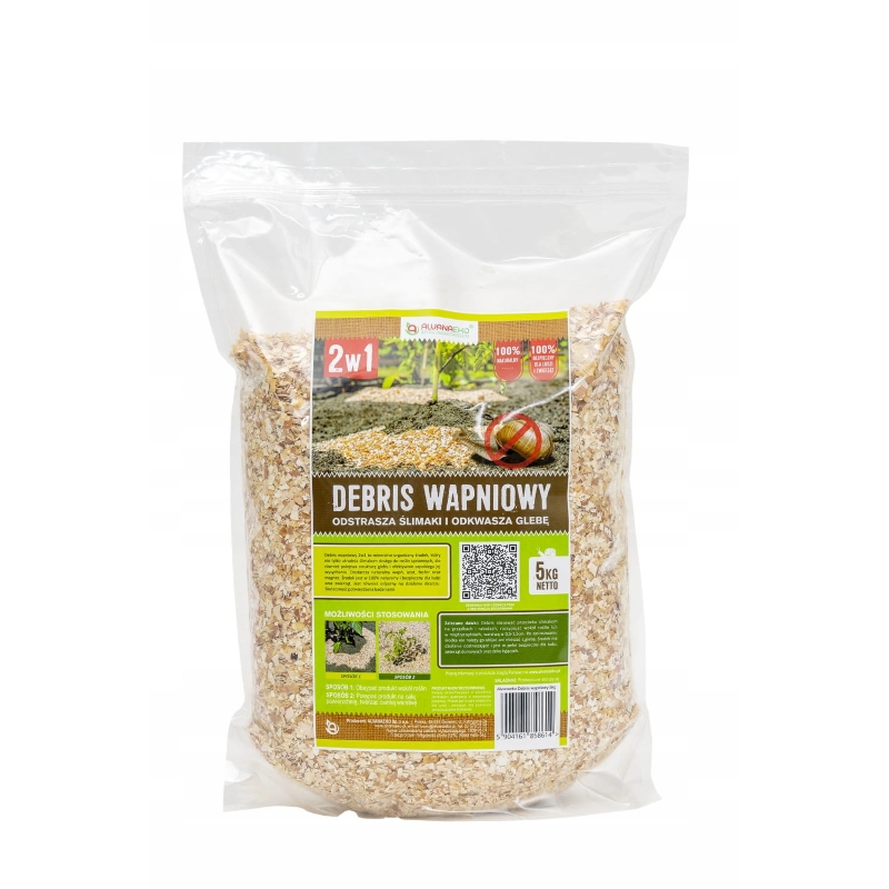 Wapniowy odstraszacz na ślimaki, naturalna bariera, ze skorupek jaj | 5kg