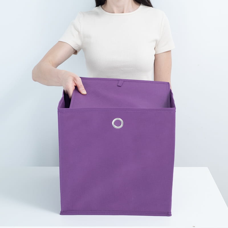 Składane pudełko do przechowywania 33 × 33 cm – organizer z usztywnianym dnem i bokami