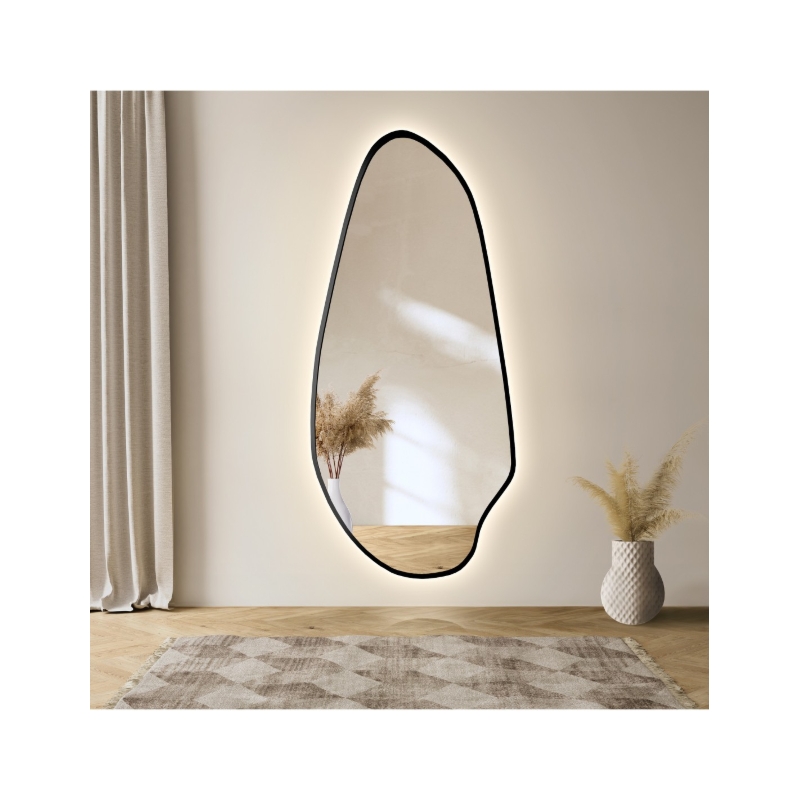 Lustro o nieregularnym kształcie w ramie mdf z podświetleniem - JASPIS W RAMIE LED