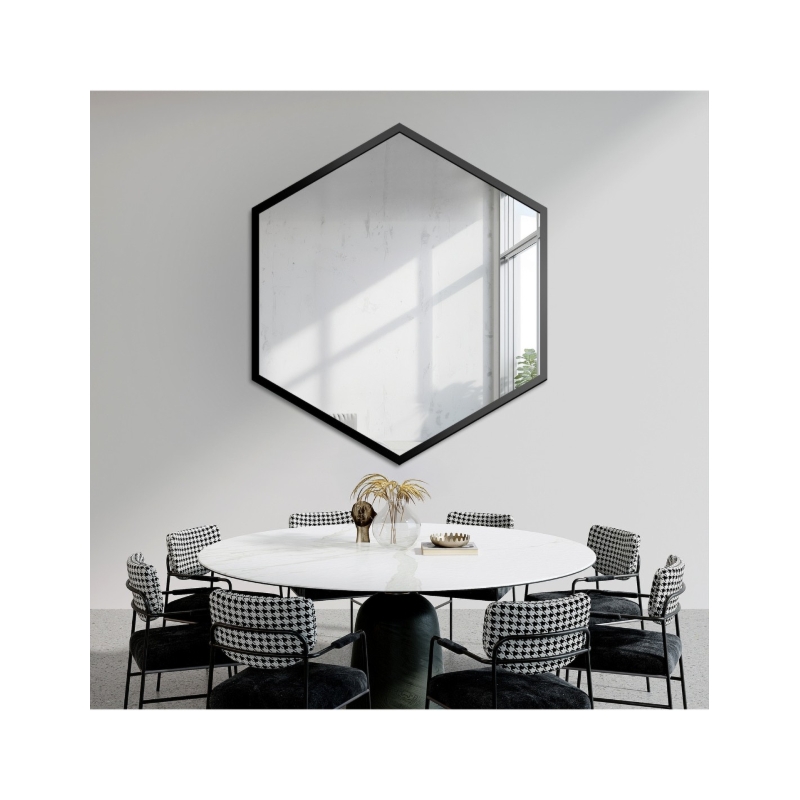 Lustro o geometrycznym kształcie w ramie – HEXA W RAMIE