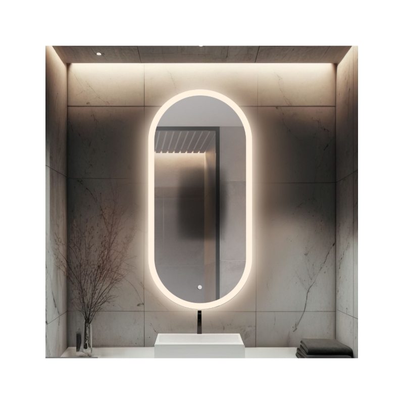 Łazienkowe lustro owalne z matą antyparową - ROMI LED PREMIUM