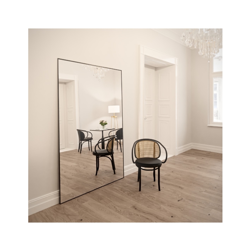 Lustro prostokątne w minimalistycznej czarnej ramie- 1201 - na wymiar