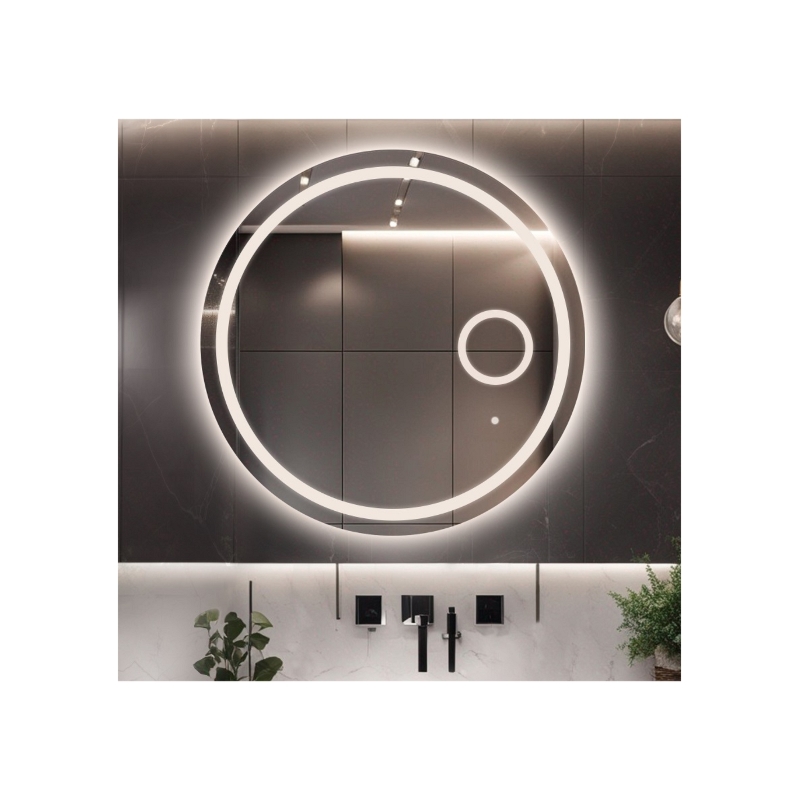 Łazienkowe lustro okrągłe z lusterkiem zoom led - MAIA LED PREMIUM