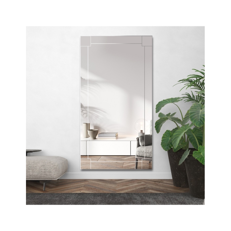 Lustro kryształowe glamour w lustrzanej ramie - KIARA OptiWhite