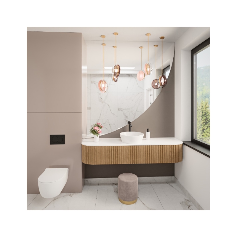 Lustro łazienkowe ćwiartka z koła - ĆWIARTKA