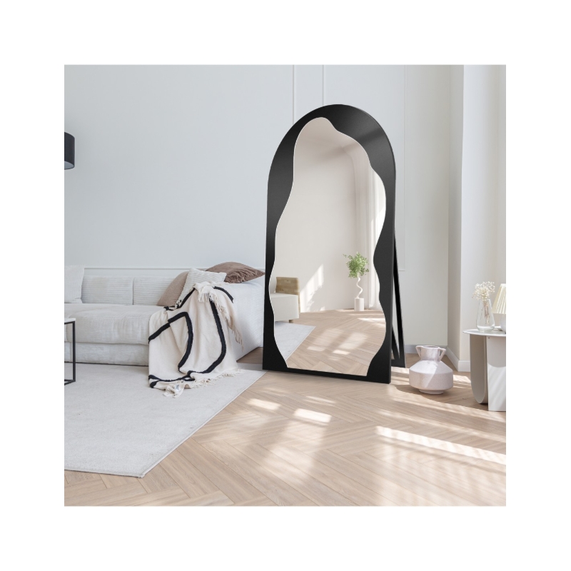 Organiczne lustro stojące w półowalu w ramie MDF - AURO 2 STOJĄCE