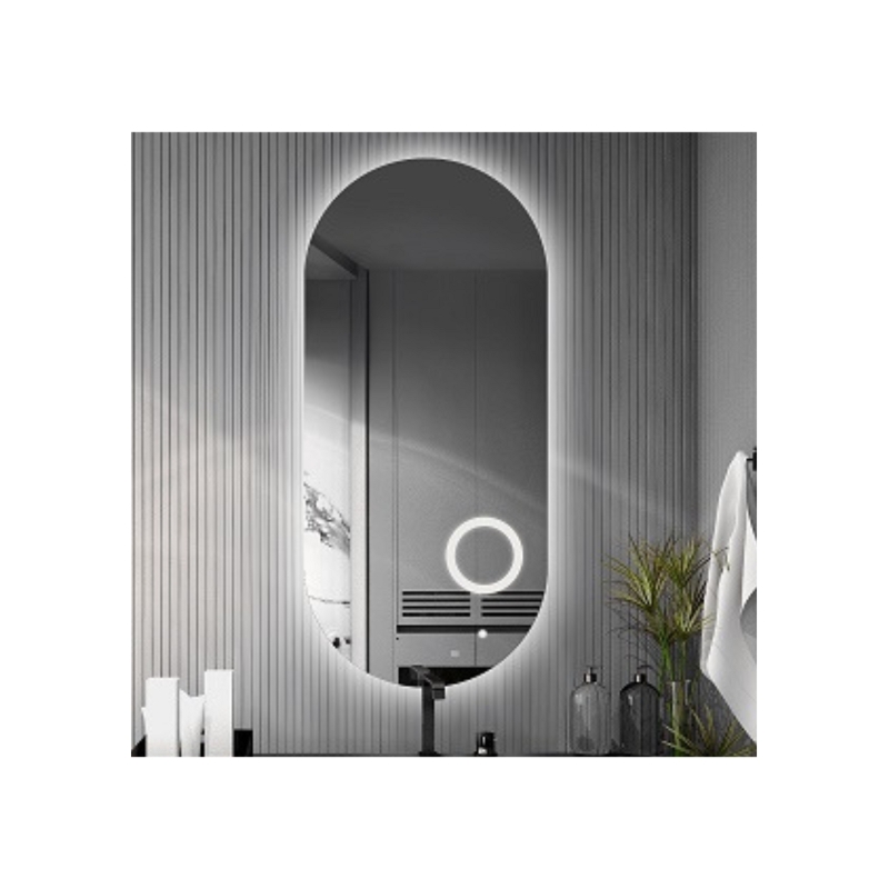 Łazienkowe lustro owalne z lusterkiem zoom led - NIKO LED PREMIUM