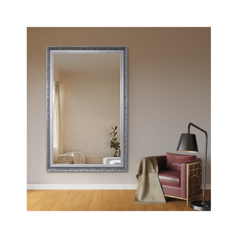 Lustro w ornamentowej srebrnej ramie - 8001001